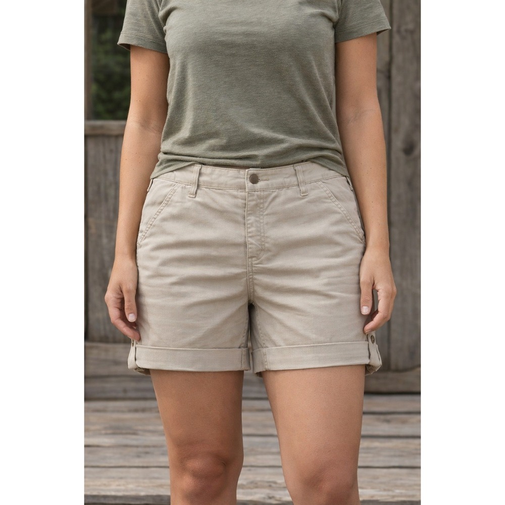 Carhartt Original Fit Smithville Shorts Womens Size 16 Tan Rolled Hem Safari NWT